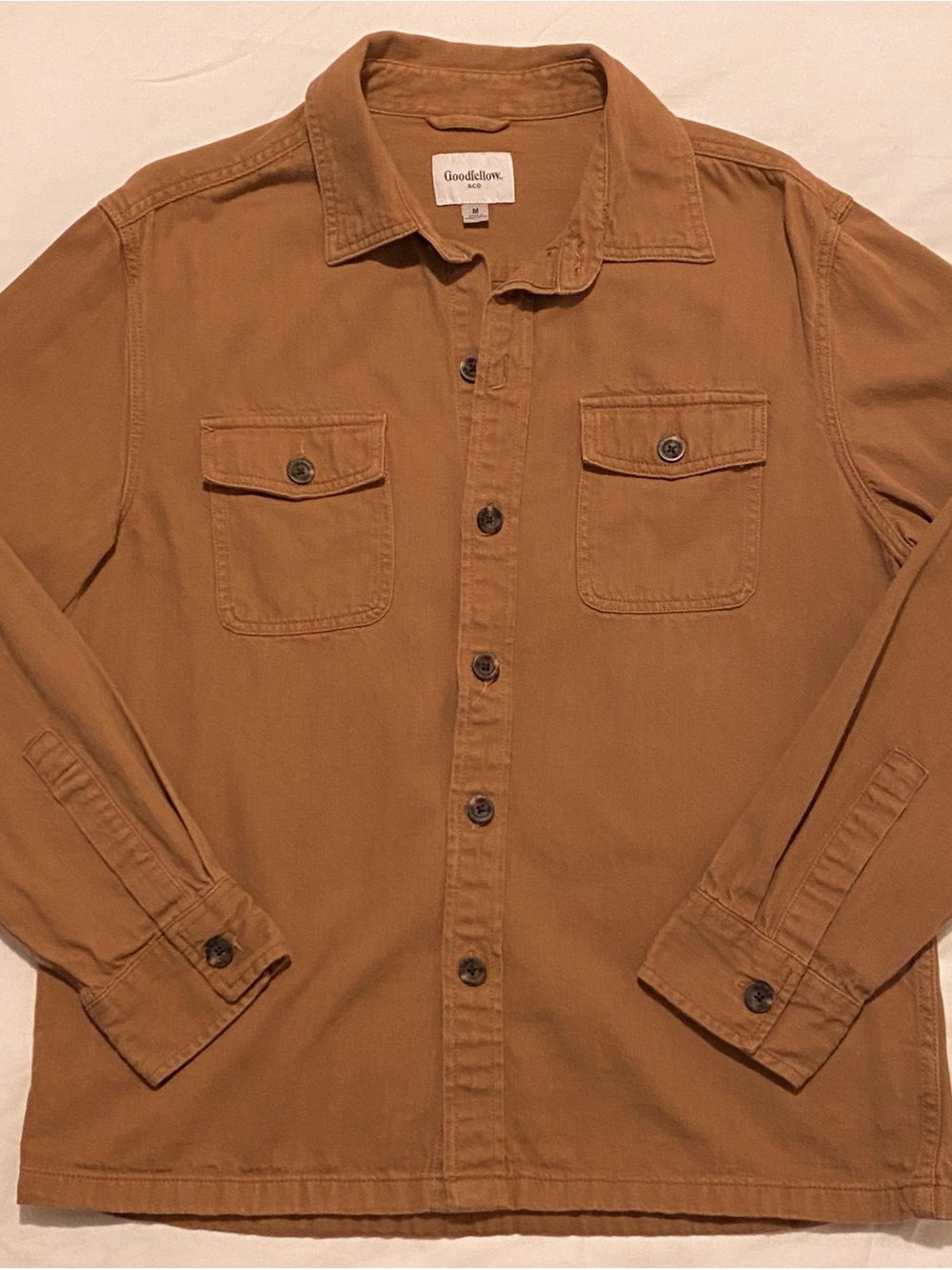 Goodfellow & Co Tan Button-Front Casual Shirt Jacket